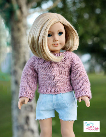 Little Abbee Knitting Abbee Sweater Knitting Pattern for 18 Inch Dolls Pixie Faire