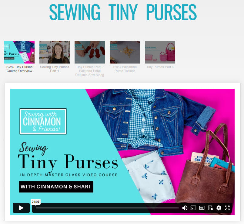 SWC Classes Sewing Tiny Purses Master Class Video Course Pixie Faire