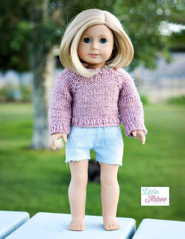 Little Abbee Knitting Abbee Sweater Knitting Pattern for 18 Inch Dolls Pixie Faire