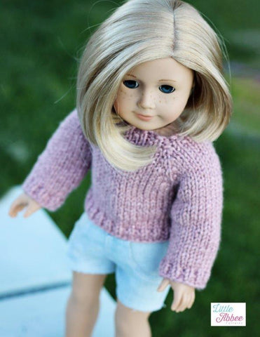Little Abbee Knitting Abbee Sweater Knitting Pattern for 18 Inch Dolls Pixie Faire