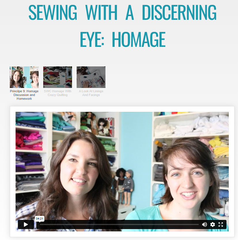 SWC Classes Sewing With A Discerning Eye: Homage Pixie Faire