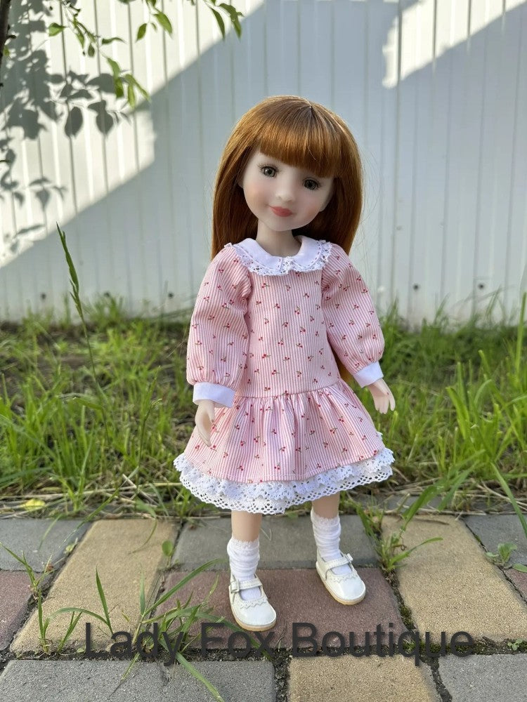 Lady Fox Boutique Ruby Red Fashion Friends Garden Whisper Dress 14.5-15 Inch Doll Clothes Pattern Pixie Faire