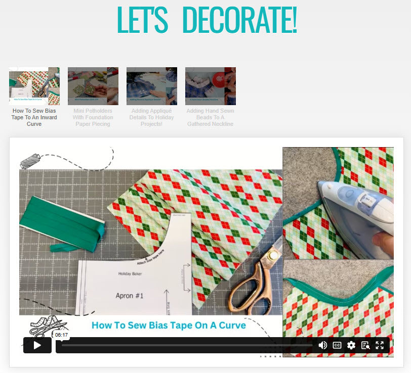 SWC Classes Sewing For The Holidays Let's Decorate! Dress Master Class Video Course Pixie Faire