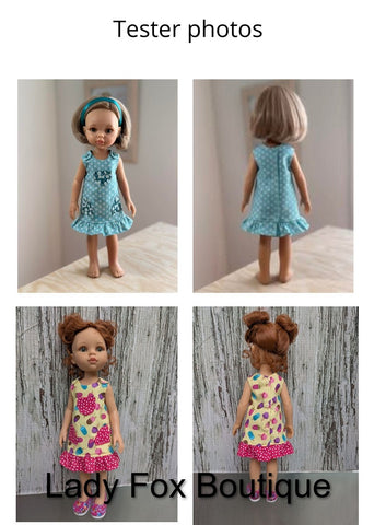 Lady Fox Boutique Paola Reina Zina Dress Doll Clothes Pattern For 13 Inch Paola Reina Dolls Pixie Faire