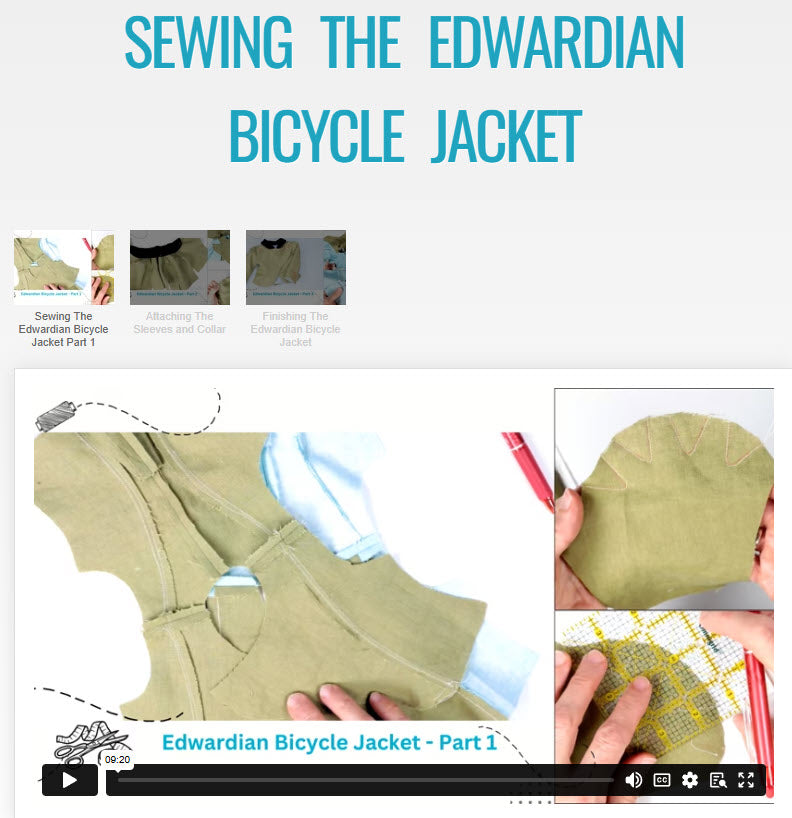 SWC Classes Sewing The Edwardian Bicycle Jacket Master Class Video Course Pixie Faire