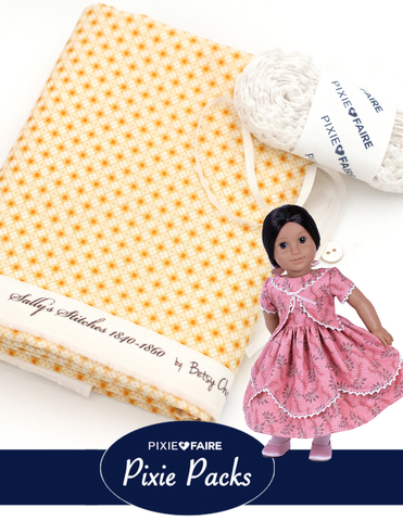 Pixie Faire Pixie Packs Pixie Pack 1850s Girls Dress Kit - Sallys Stitches Honey Pixie Faire