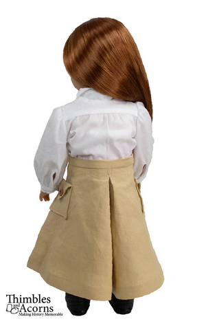 Thimbles and Acorns 18 Inch Historical Edwardian Bicycle Skirt 18" Doll Clothes Pattern Pixie Faire