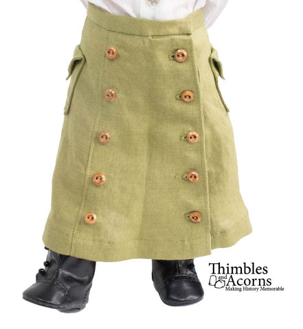 Thimbles and Acorns 18 Inch Historical Edwardian Bicycle Skirt 18" Doll Clothes Pattern Pixie Faire