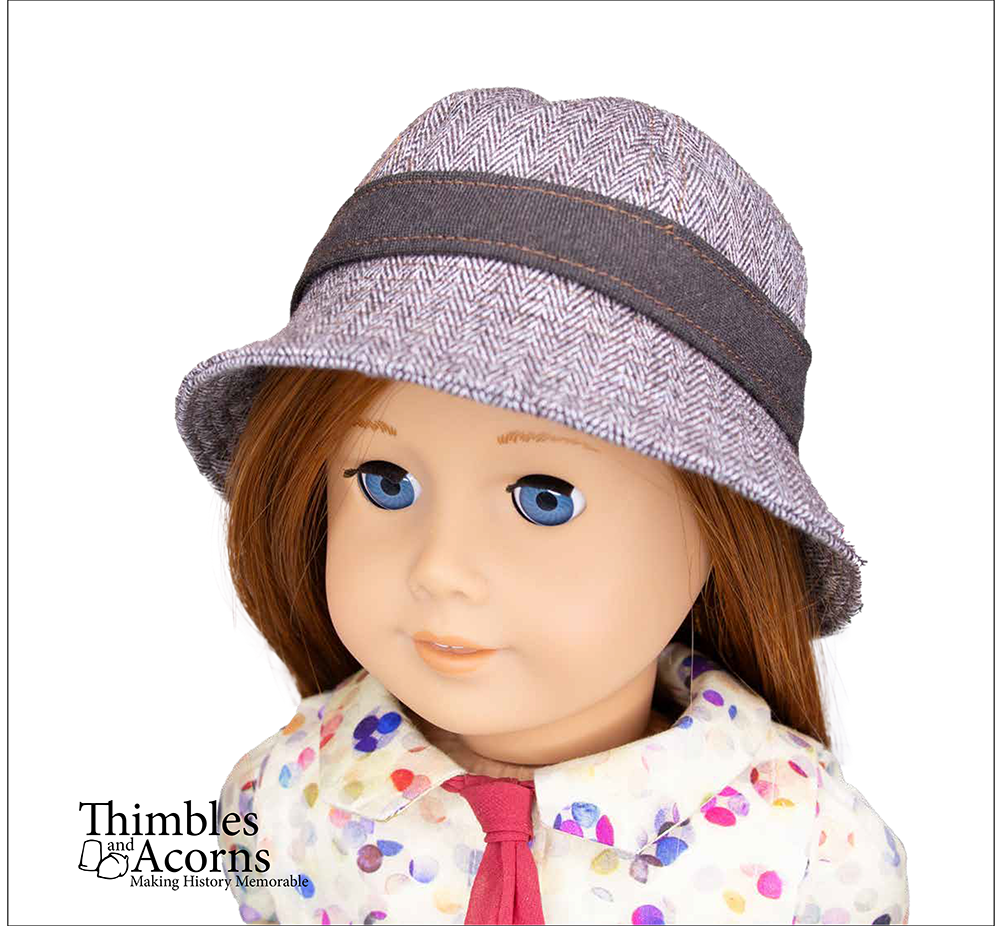 Thimbles and Acorns 18 Inch Historical Edwardian Bicycle Hat 18" Doll Clothes Pattern Pixie Faire