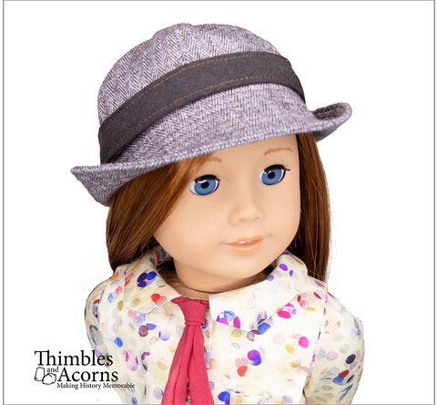 Thimbles and Acorns 18 Inch Historical Edwardian Bicycle Hat 18" Doll Clothes Pattern Pixie Faire