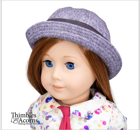 Thimbles and Acorns 18 Inch Historical Edwardian Bicycle Hat 18" Doll Clothes Pattern Pixie Faire
