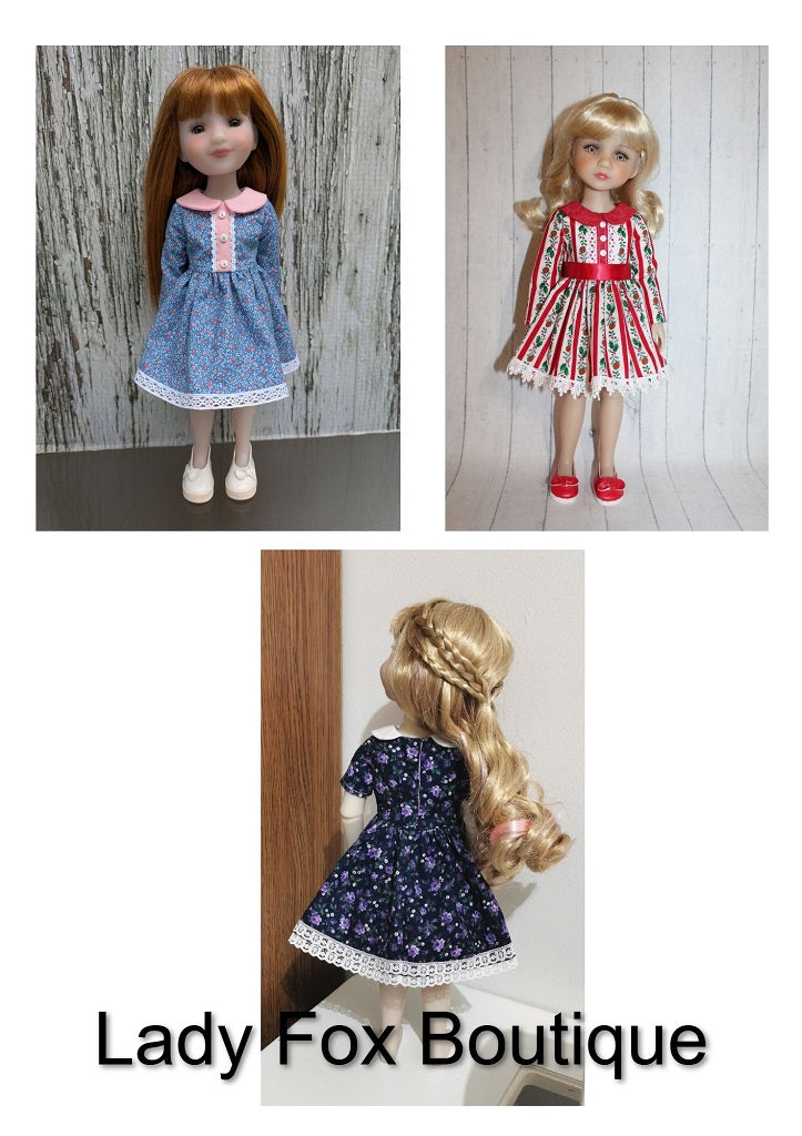 Lady Fox Boutique Ruby Red Fashion Friends A Day in the Garden Dress 14.5-15 Inch Doll Clothes Pattern Pixie Faire