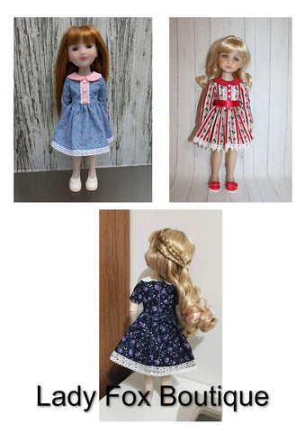 Lady Fox Boutique Ruby Red Fashion Friends A Day in the Garden Dress 14.5-15 Inch Doll Clothes Pattern Pixie Faire