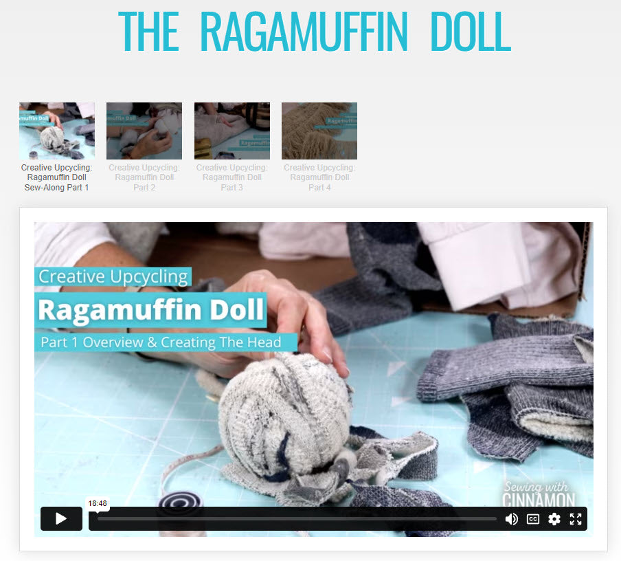 SWC Classes Creative Upcycling The Ragamuffin Doll  Master Class Video Course Pixie Faire