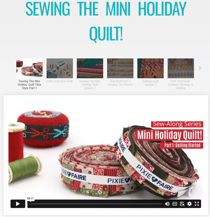 SWC Classes Sewing the Mini Holiday Quilt Master Class Video Course Pixie Faire