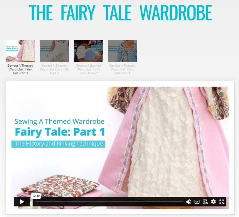 SWC Classes Sewing A Fairy Tale Wardrobe Master Class Video Course Pixie Faire