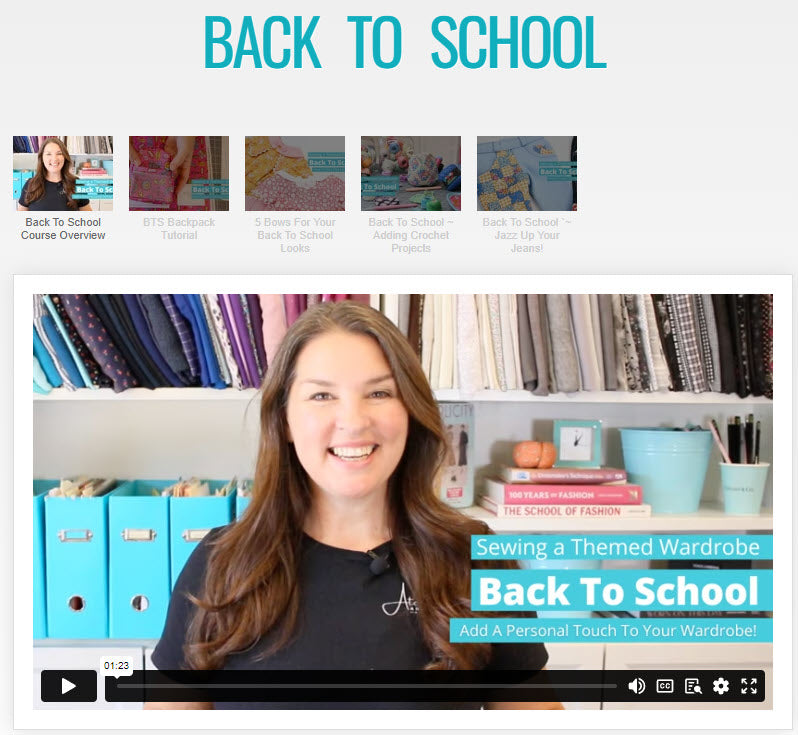 SWC Classes Sewing For Back To School Master Class Video Course Pixie Faire
