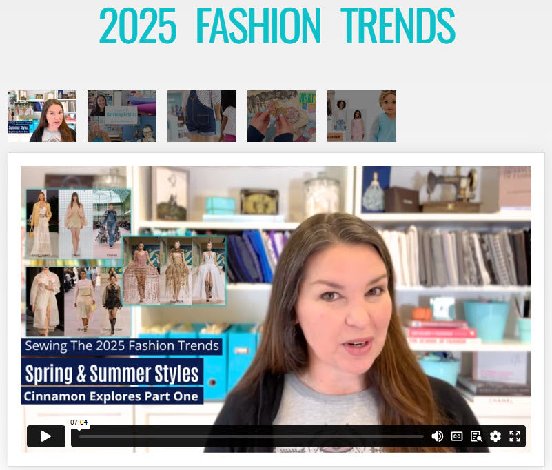 SWC Classes Sewing 2025 Spring and Summer Fashion Trends Master Class Video Course Pixie Faire