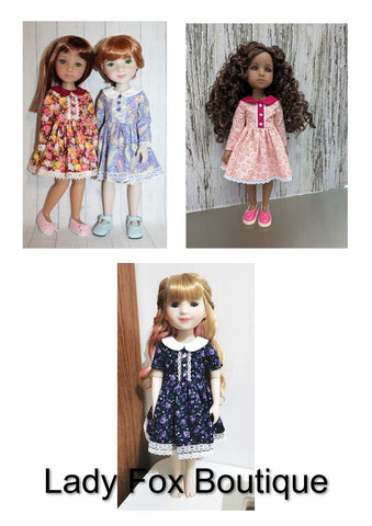 Lady Fox Boutique Ruby Red Fashion Friends A Day in the Garden Dress 14.5-15 Inch Doll Clothes Pattern Pixie Faire