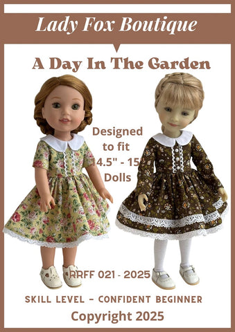 Lady Fox Boutique Ruby Red Fashion Friends A Day in the Garden Dress 14.5-15 Inch Doll Clothes Pattern Pixie Faire