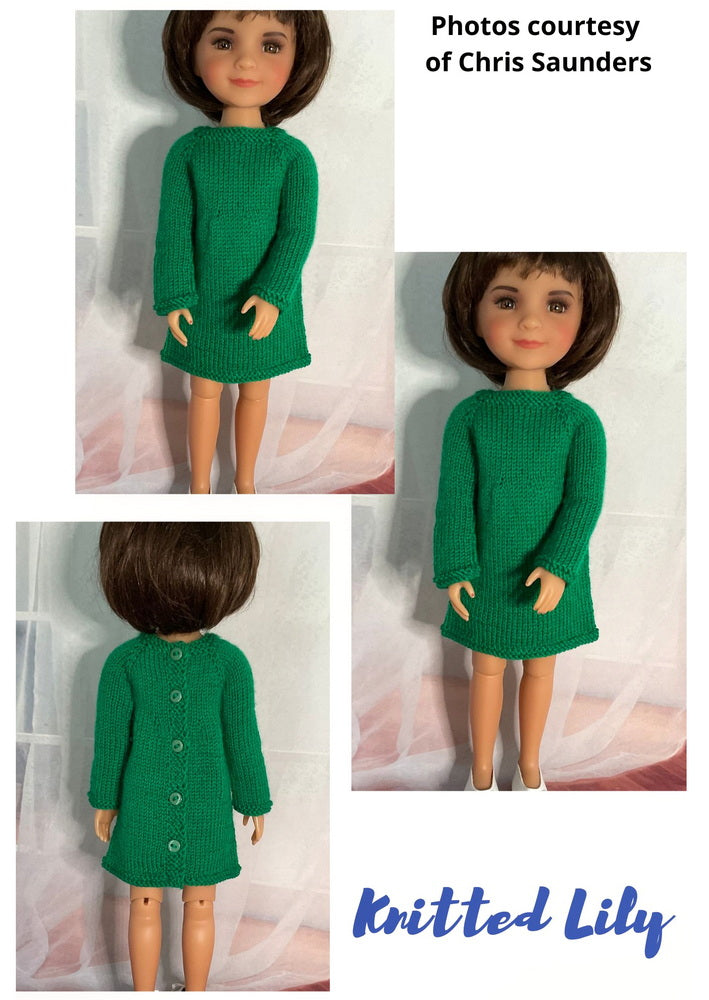 Knitted Lily Ruby Red Fashion Friends Calla Tunic Knitting Pattern for 15" Ruby Red Fashion Friends® Dolls Pixie Faire