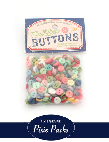 Pixie Faire Pixie Packs Lori Holt Cute Little Buttons 1/4" Bulk Package 300 Count Pixie Faire