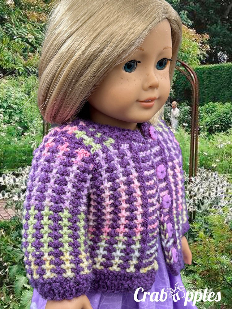 Crabapples Knitting Stripe It Rich 18" Doll Clothes Knitting Pattern Pixie Faire