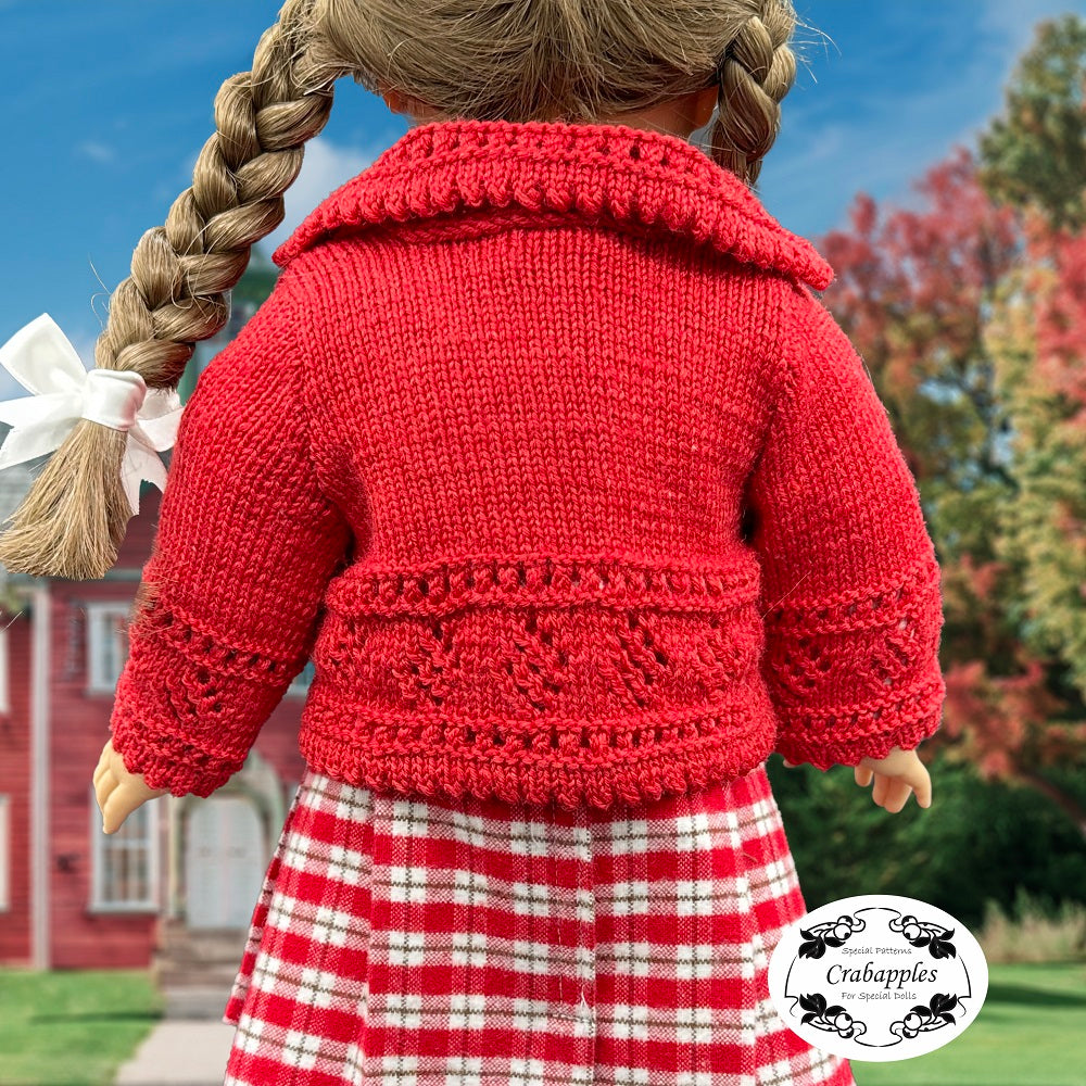 Crabapples Knitting Dancing Diamonds 18" Doll Clothes Knitting Pattern Pixie Faire