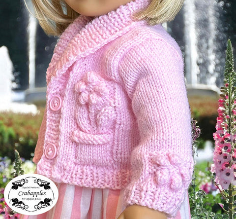 Crabapples Knitting Pocket Posies 18" Doll Clothes Knitting Pattern Pixie Faire