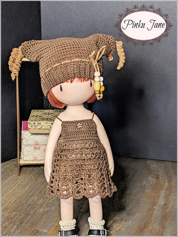 Pinku Jane Crochet Curlicue Times 2 Hat Crochet Pattern For 12" Blythe Dolls and Gorjuss Dolls Pixie Faire