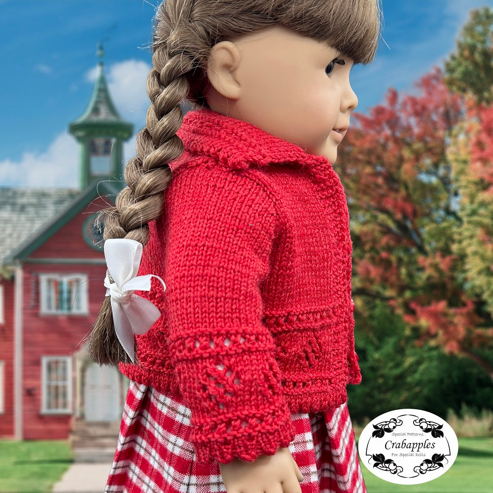 Crabapples Knitting Dancing Diamonds 18" Doll Clothes Knitting Pattern Pixie Faire