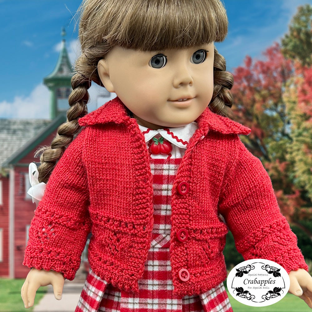 Crabapples Knitting Dancing Diamonds 18" Doll Clothes Knitting Pattern Pixie Faire