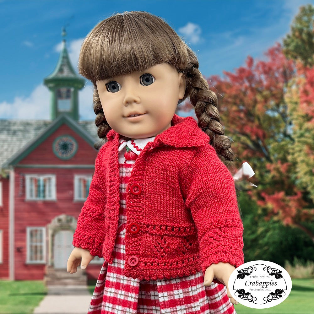 Crabapples Knitting Dancing Diamonds 18" Doll Clothes Knitting Pattern Pixie Faire