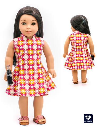 Pixie Faire Pixie Packs Pixie Pack - Flower Plaid Woodland Park Ruby Star -  1970s Panel Dress Kit Pixie Faire