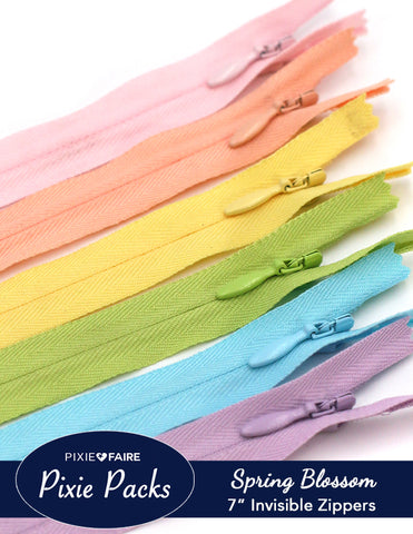 Pixie Faire Pixie Packs Pixie Packs 7" Invisible Zippers - Spring Blossom Pixie Faire