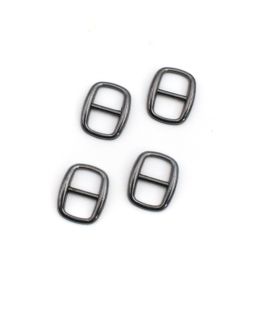Pixie Faire Pixie Packs Pixie Packs Wide Oval Slider Buckle For 3/8"" or 8mm Belt Metal Black Tone Pixie Faire