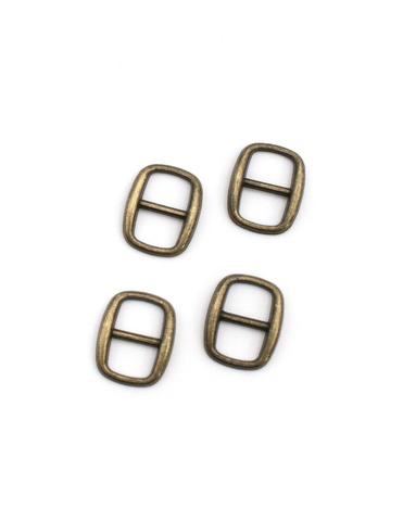 Pixie Faire Pixie Packs Pixie Packs Wide Oval Slider Buckle For 3/8"" or 8mm Belt Metal Bronze Tone Pixie Faire