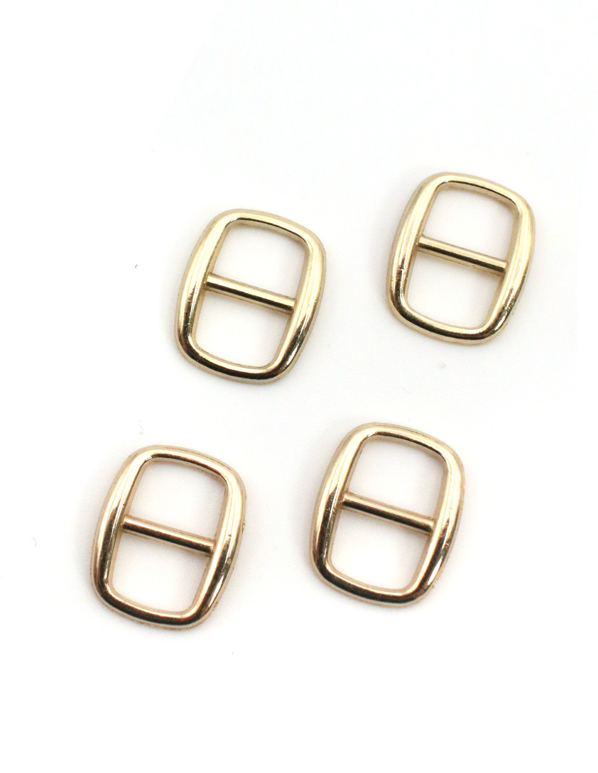 Pixie Faire Pixie Packs Pixie Packs Wide Oval Slider Buckle For 3/8"" or 8mm Belt Metal Gold Tone Pixie Faire
