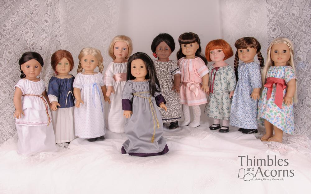Thimbles and Acorns 18 Inch Historical SWC 2024 Bonus A Piece of History Dress 18" Doll Clothes Pattern Pixie Faire