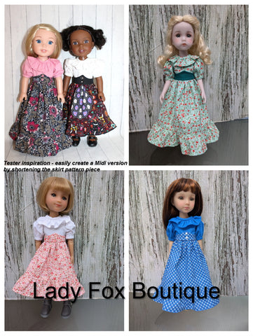 Lady Fox Boutique Ruby Red Fashion Friends Agatha Dress Doll Clothes Pattern For 14.5-15 Inch Dolls Pixie Faire