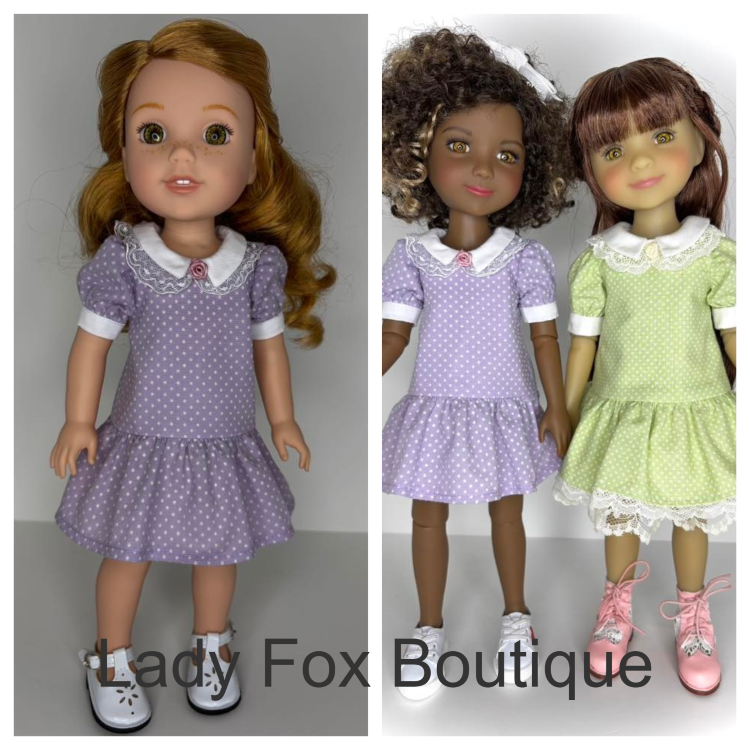 Lady Fox Boutique Ruby Red Fashion Friends Garden Whisper Dress 14.5-15 Inch Doll Clothes Pattern Pixie Faire