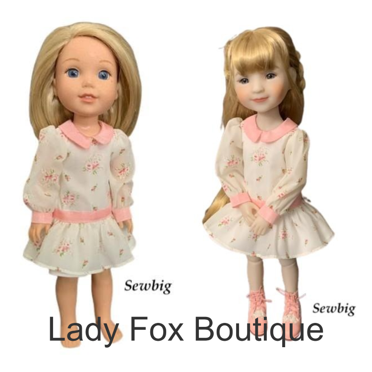 Lady Fox Boutique Ruby Red Fashion Friends Garden Whisper Dress 14.5-15 Inch Doll Clothes Pattern Pixie Faire