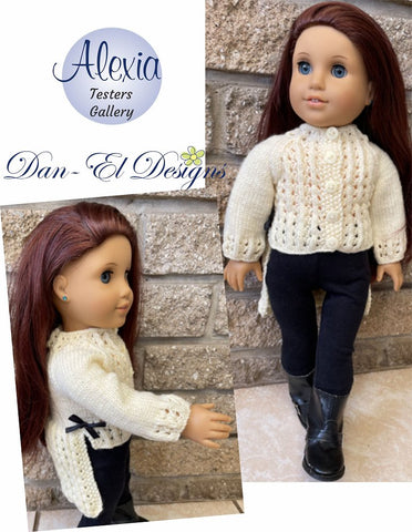 Dan-El Designs Knitting Alexia 18" Doll Clothes Knitting Pattern Pixie Faire