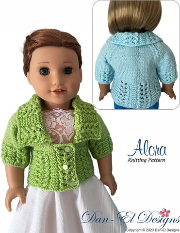 Dan-El Designs Knitting Alora 18" Doll Clothes Knitting Pattern Pixie Faire