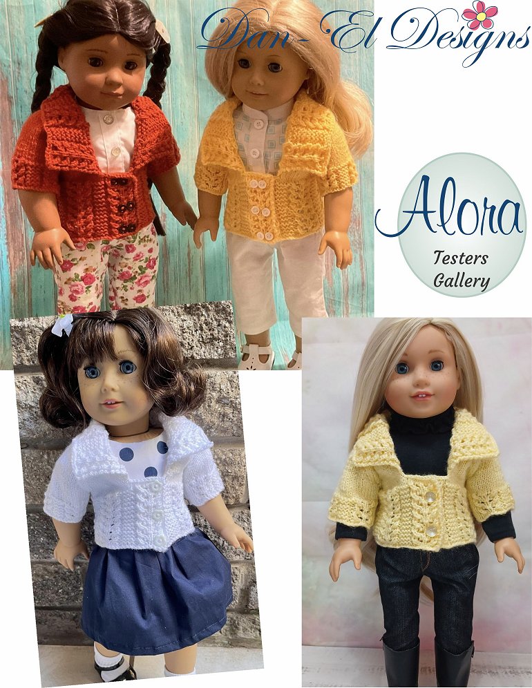 Dan-El Designs Knitting Alora 18" Doll Clothes Knitting Pattern Pixie Faire