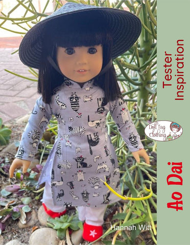 Doll Tag Clothing 18 Inch Historical Ao Dai Vietnam Traditional Dress 18" Doll Clothes Pixie Faire