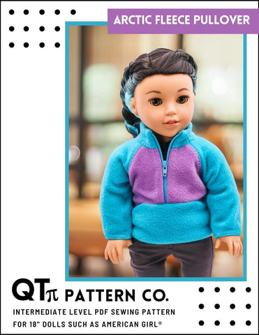 QTπ Pattern Co 18 Inch Modern Arctic Fleece Pullover 18" Doll Clothes Pattern Pixie Faire