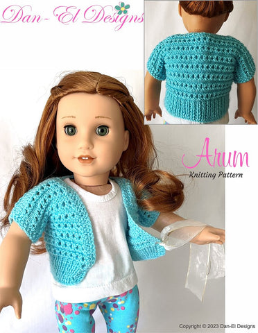 Dan-El Designs Knitting Arum 18" Doll Knitting Pattern Pixie Faire