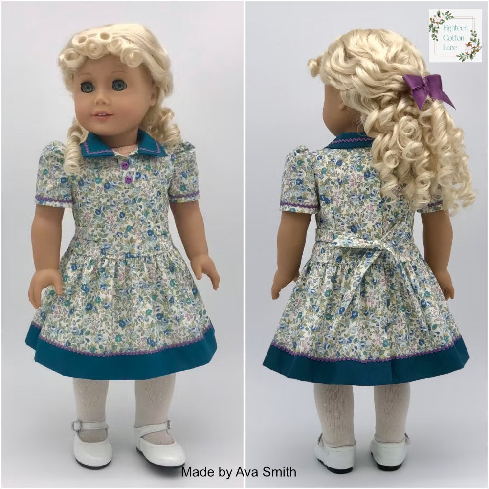 Eighteen Cotton Lane 18 Inch Historical Let's Meet the Teacher! 18" Doll Clothes Pattern Pixie Faire