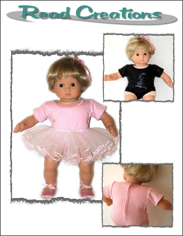 Read Creations Bitty Baby/Twin Ballet Leotard 15" Baby Doll Clothes Pattern Pixie Faire